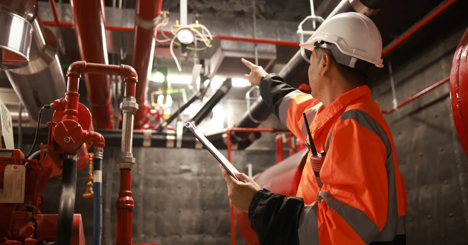 Site team and fire protection equipment